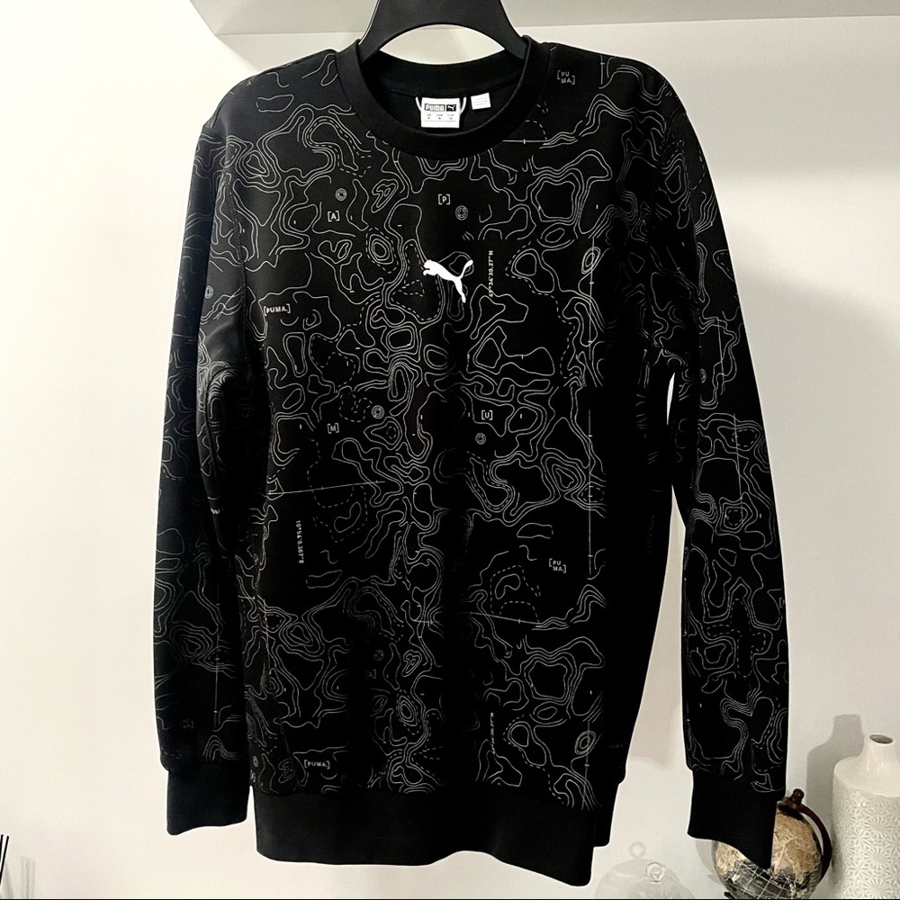 Black Puma Crewneck Sweatshirt. Epoch AOP Crewneck